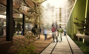 Illustration montrant la future «Lowline», un parc sous-terrain imaginé par James Ramsey et Dan Barasch sous le quartier du Lower East Side de Manhattan, à New York.