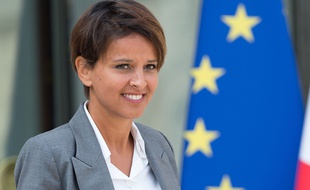 Najat Vallaud-Belkacem sortant de l'Elysée, le 20 août 2014.
