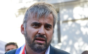 Alexis Corbière à une manifestation contre la réforme du Code du travail, le 19 octobre 2017, à Paris,