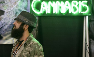 Un entrepreneur au CannaCon, le salon des professionnels du cannabis, à Seattle le 19 février 2015.