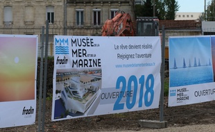 Le chantier du musée de la mer et de la marine aux Bassins à flot à Bordeaux