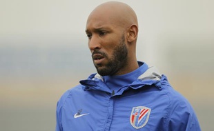 Nicolas Anelka lors d'un entraînement avec le Shanghai Shenhua, le 21 février 2012.