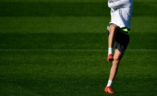 L'attaquant français du Real Madrid Karim Benzema à l'entraînement à Madrid, le 7 novembre 2015