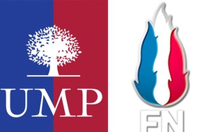 Les logos de l'UMP et du FN.