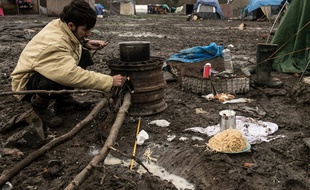 Le camp de réfugiés de Grande-Synthe, près de Dunkerque.