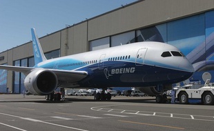 8 July 2007 - Everett, Washington - The new Boeing 787 sits outside the hanger before it is offcially unveiled. Boeing officially debuted the technologically advanced and environmentally progressive 787 Dreamliner in a celebration attended by employees, airline customers, supplier partners and government and community officials in Everett, WA. Photo Credit: Steve Schneider/Sipa Press/0707092222