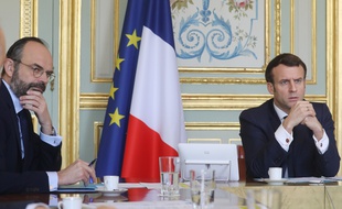 Emmanuel Macron et Edouard Philippe, le 19 mars 2020 à l'Elysée.