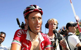 Le coureur cycliste italien, Cristian Moreni, lors du Tour de France, le 25 juillet 2007.