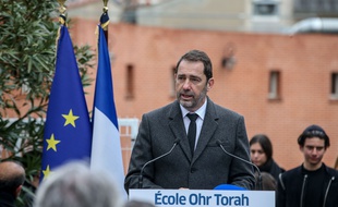 Le ministre de l'Intérieur, Christophe Castaner, le 19 mars 2019, à Toulouse, lors de la cérémonie d'hommage aux victimes des attentats perpétrés par Mohamed Merah.