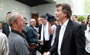 Arnaud Montebourg, le 5 octobre 2014 à Laudun-l'Ardoise (Gard).