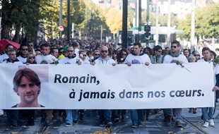 Marche Blanche en hommage a Romain Barre tué le 28 septembre 2016 par deux jeunes hommes a Nantes. S.Salom-Gomis/Sipa