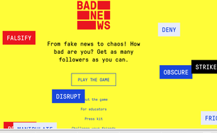 Capture d'écran du jeu en ligne pour lutter contre les fake news.