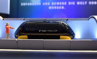 Illustration d'un modèle d'hyperloop, exposé à Munich.