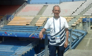 René Castro, quelques heures avant l'arrivée des supporters lors du match Brésil - Australie comptant pour la Coupe du monde de football féminine, au stade de la Mosson.
