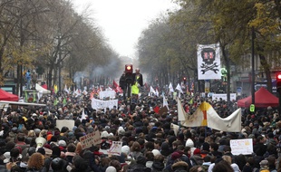 Le cortège parisien du 5 décembre 2019 contre la réforme des retraites.