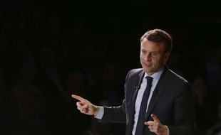 Emmanuel Macron en meeting à Londres le 21 février 2017.