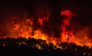 Un feu gigantesque autour de la ville de Monchique, au Portugal, le 5 août 2018.