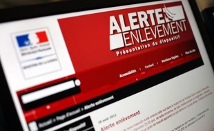 Photo prise le 28 août 2012 à Paris du site Internet du ministère de la Justice présentant le dispositif "Alerte enlèvement"