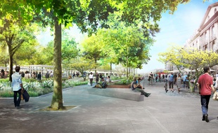 L'allée Brancas après le réaménagement urbain du secteur Commerce-Feydeau.