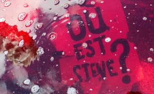Affiche utilisée lors d'un rassemblement à Nantes, dans une fontaine dont l'eau a été colorée en rouge