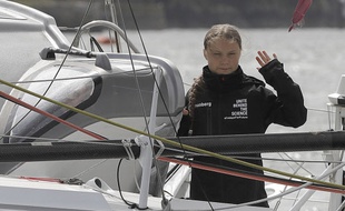 Greta Thunberg a pris la mer direction New York, mercredi 14 août.