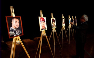 A la Halle aux grains de Toulouse, le 19 mars 2014, lors de la cérémonie en hommage aux victimes de Mohamed Merah.
