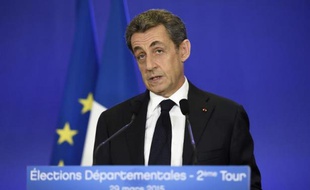 Le président de l'UMP Nicolas Sarkozy, le 29 mars 2015 à Paris