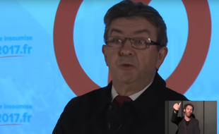 Capture d'écran des vœux de Jean-Luc Mélenchon publié sur sa chaîne YouTube le 5 janvier 2017.
