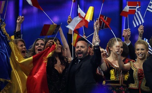 Des candidats du concours Eurovision de la chanson en 2014, à Copenhague (Danemark).