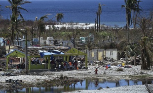 La plage de Port Salut, dans le sud-ouest d'Haïti, le 12 octobre 2016