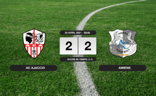 Ligue 2, 35ème journée: Match nul entre l'AC Ajaccio et Amiens sur le score de 2-2