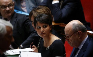 La ministre de l'Education nationale Najat Vallaud-Belkacem lors des questions au gouvernement le 15 juin 2016 à l'Assembée nationale à Paris