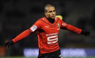 Le Rennais Sylvain Marveaux après son but contre Nancy, le 12 décembre 2009
