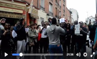 Des membres de l'UDC lors d'une action devant la mairie de Montreuil le 4 juillet dernier.