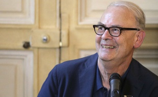 Patrick Modiano à la conférence de presse chez Gallimard ce jeudi 9 octobre 2014.