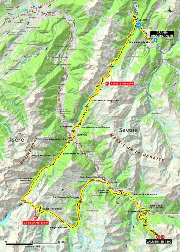 Le parcours de la 7e étape du Critérium du Dauphiné