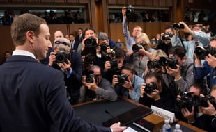 Mark Zuckerberg a témoigné devant un comité du Sénat américain sur l'affaire Cambridge Analytica pendant plus de cinq heures, le 10 avril 2018.