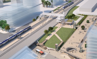 La nouvelle halte surplombera une gare routière couverte