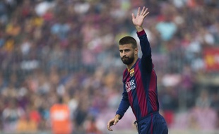 Gerard Piqué sous le maillot du Barça le 18 août 2014.