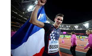 Pierre-Ambroise Bosse après sa victoire du 400m le 8 août 2017 à Londres.