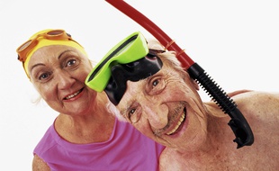 Couple de personnes âgées, illustration.