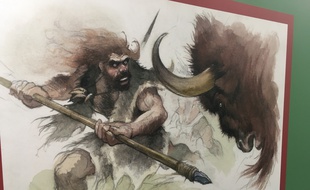 Une illustration d'Emmanuel Roudier, à découvrir à l'exposition Néandertal à Pierresvives.