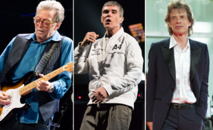 Eric Clapton, Ian Brown des Stone Roses, et Mick Jagger.