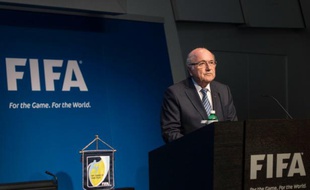 Sepp Blatter, alors patron de la Fifa, annonçant sa démission lors d'une conférence de presse, le 2 juin 2015 à Zurich