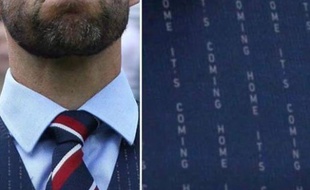 Le photomontage du gilet de Gareth Southgate, entraîneur de l'équipe de foot d'Angleterre.