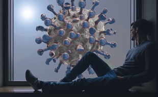 La quarantaine pendant la crise du coronavirus. Illustration