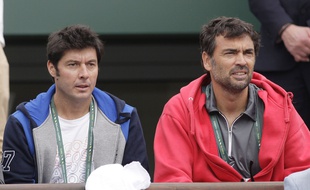 Sergi Bruguera en compagnie de Sébastien Grosjean, le 30 mai 2014 à Roland-Garros.