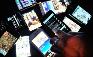Des smartphones, le 25 décembre 2013 à Dinan (France)