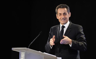 Nicolas Sarkozy à Marseille, au Mucem, le 24 janvier 2012, lors de ses voeux à la Culture.