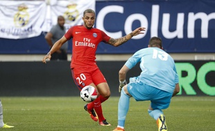 Layvin Kurzawa lors du match entre le PSG et le Real Madrid le 27 juillet 2016.